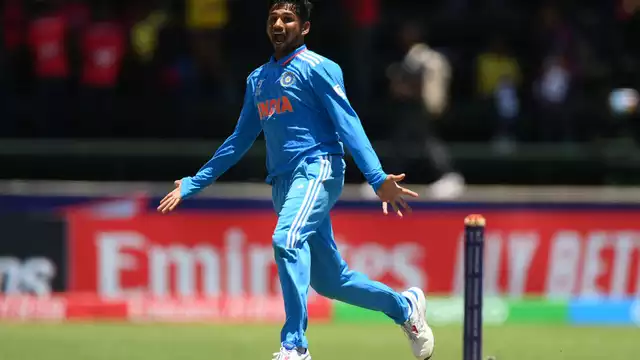 musheer khan celebrates five wicket haul for mumbai against hyderabad in ranji trophy