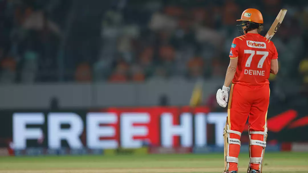 Sophie Devine celebrates her half-century for Gujarat Giants during WPL 2026 in Vadodara