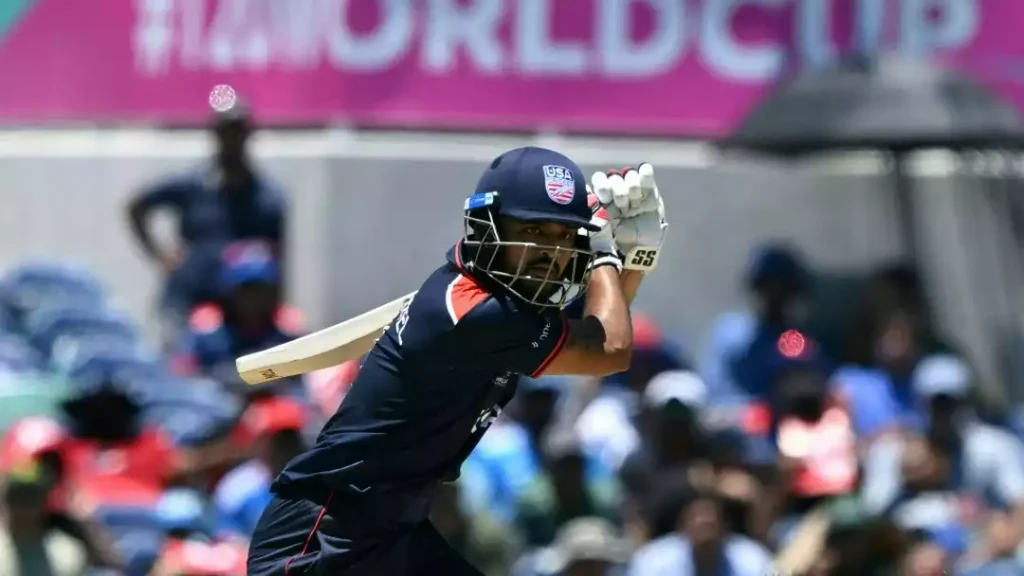Monank Patel batting for USA during T20 World Cup match