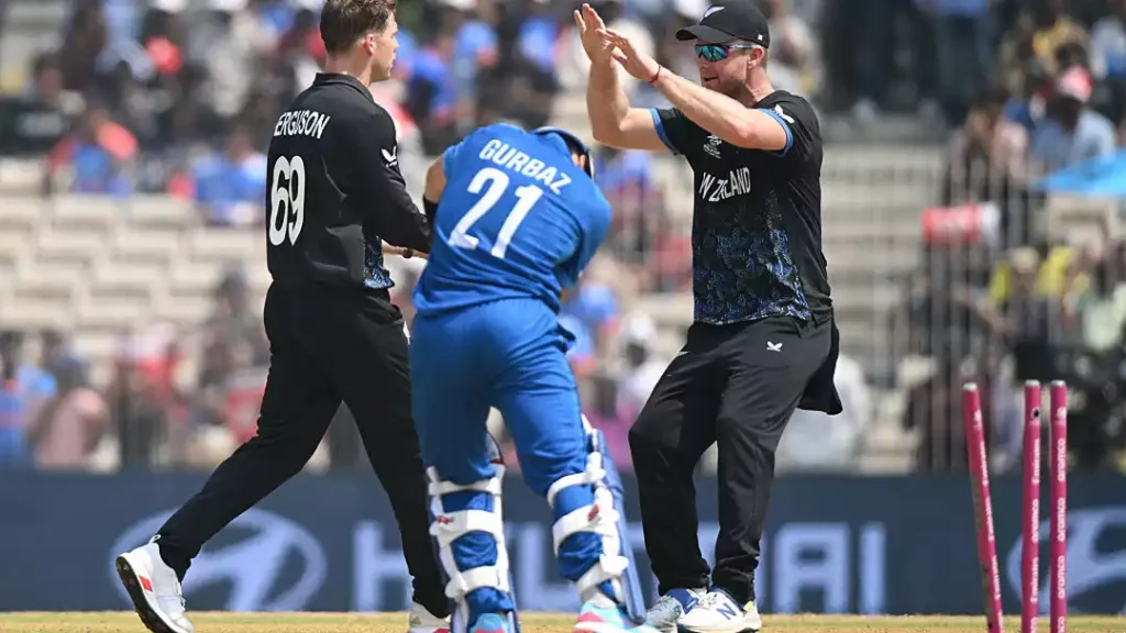 Lockie Ferguson bowling change-ups during World Cup match