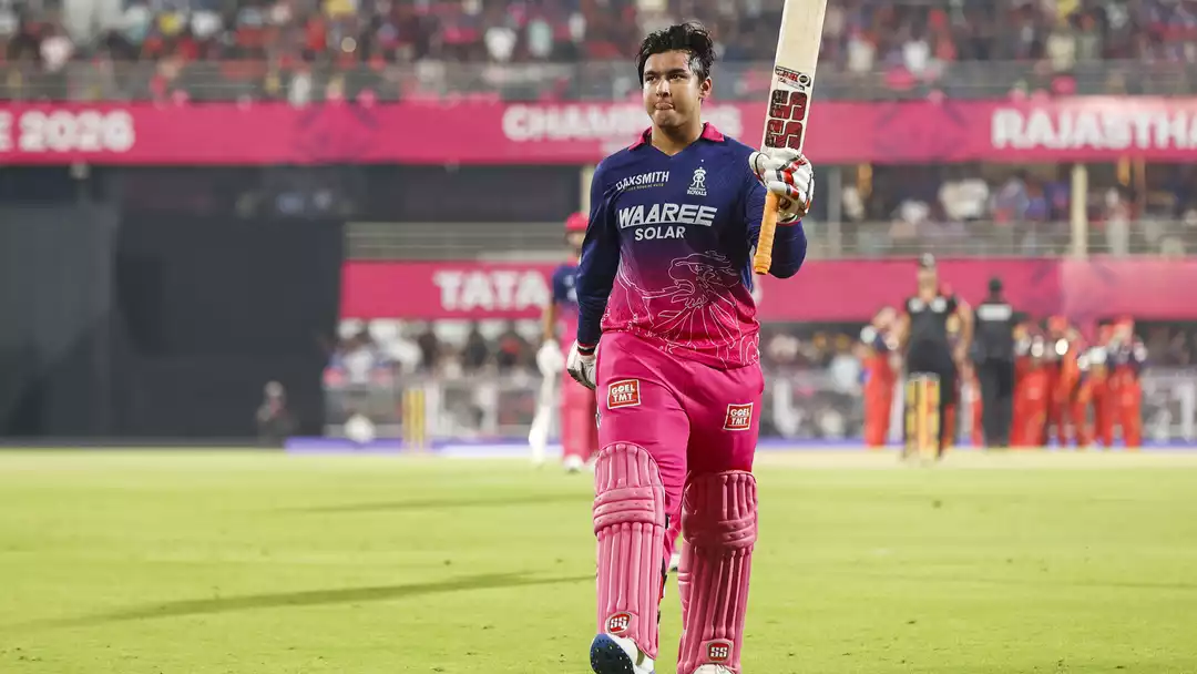 Vaibhav Sooryavanshi playing explosive innings in IPL 2026 Guwahati match