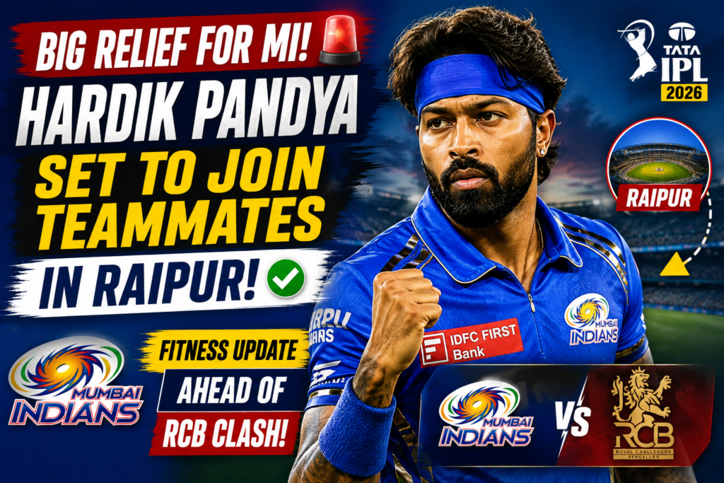 Hardik Pandya injury update ahead of MI vs RCB IPL 2026 match