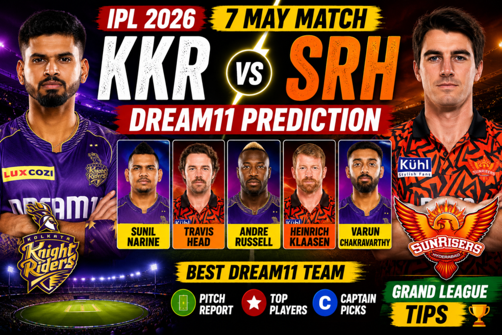KKR vs SRH Dream11 prediction IPL 2026 fantasy cricket tips