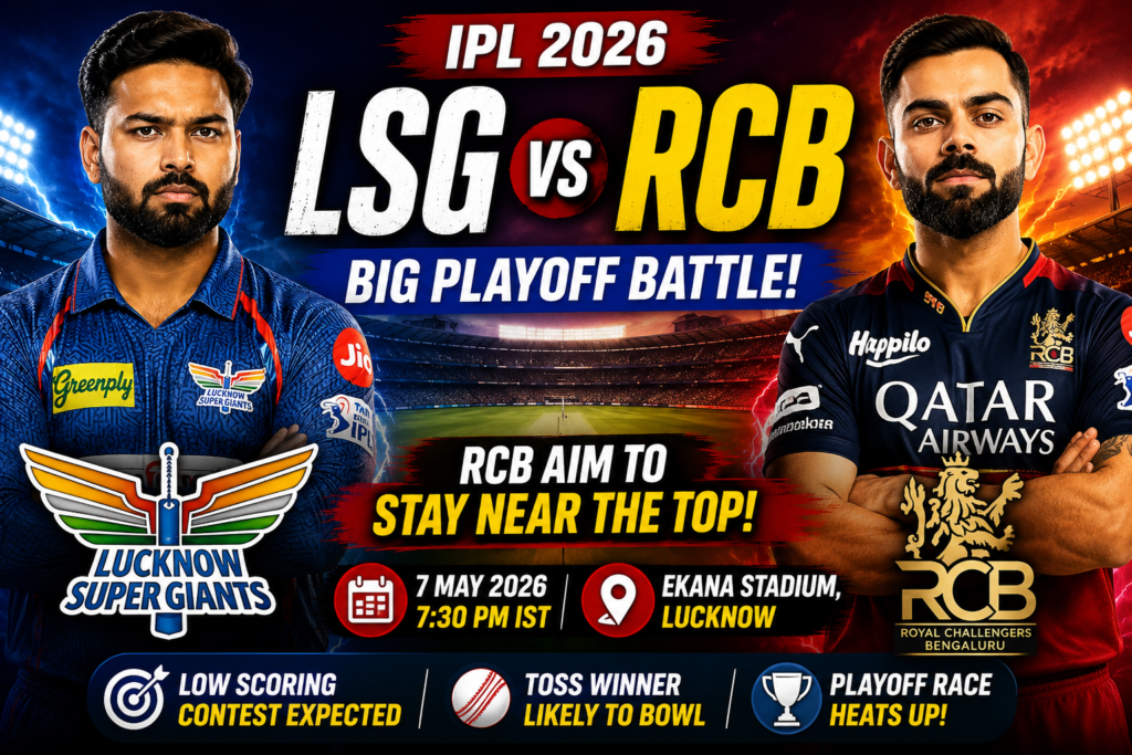 LSG vs RCB match preview IPL 2026 Virat Kohli playoff clash