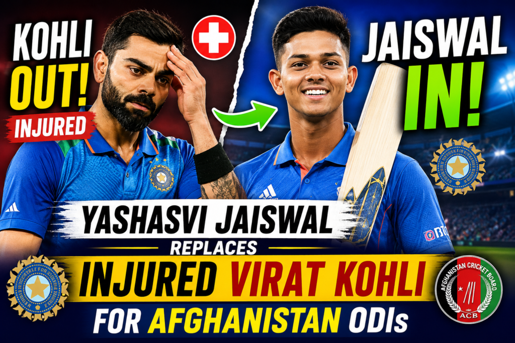 Yashasvi Jaiswal replaces injured Virat Kohli in Afghanistan ODI series